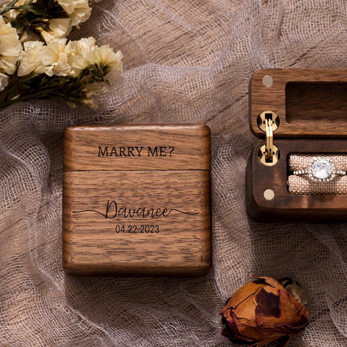 Unique Personalized Engagement Ring Box Customized Ring Gifts for Men by Groovy Guy
