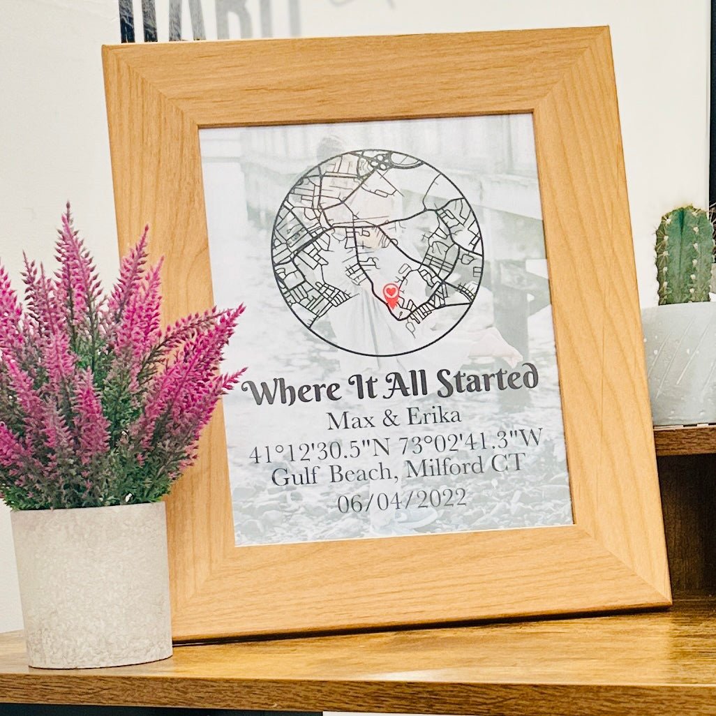 Unique Personalized 'Where It All Started' Picture Frame Customized Anniversary Gifts for Men by Groovy Guy