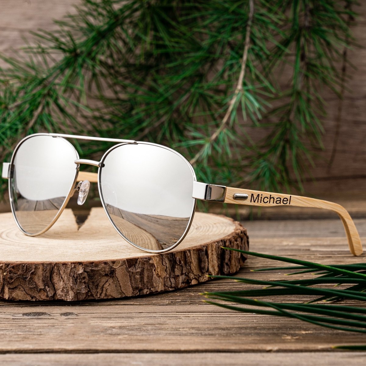 Unique Personalized UV Aviators Customized Sunglasses Gifts for Men by Groovy Guy