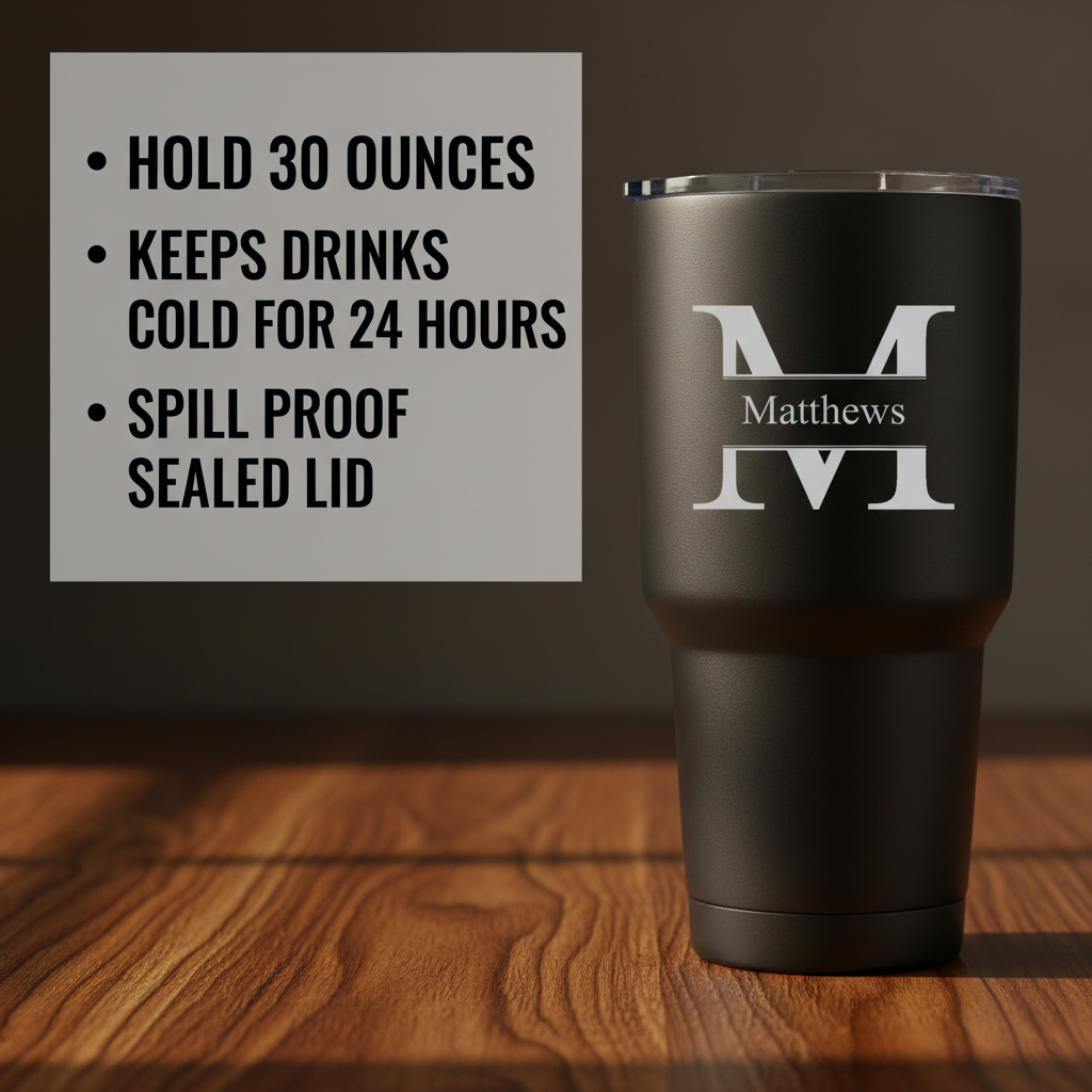 Laser Engraved Tumbler with Custom Message