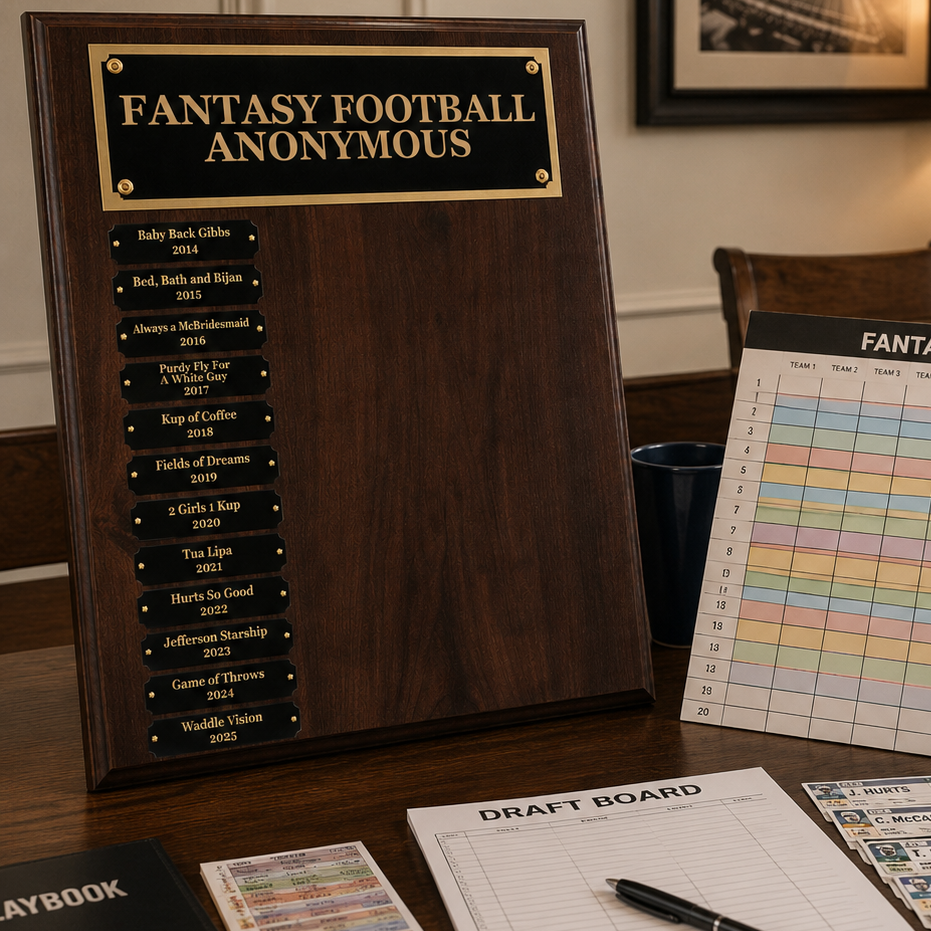 Personalized Fantasy Football Trophy Plaque