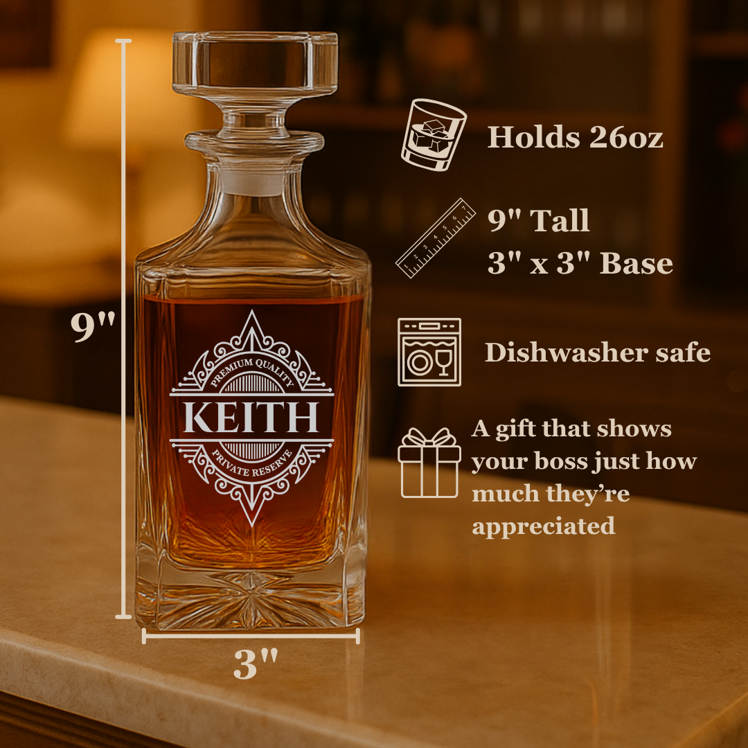 Personalized Boss Thank You Decanter Set
