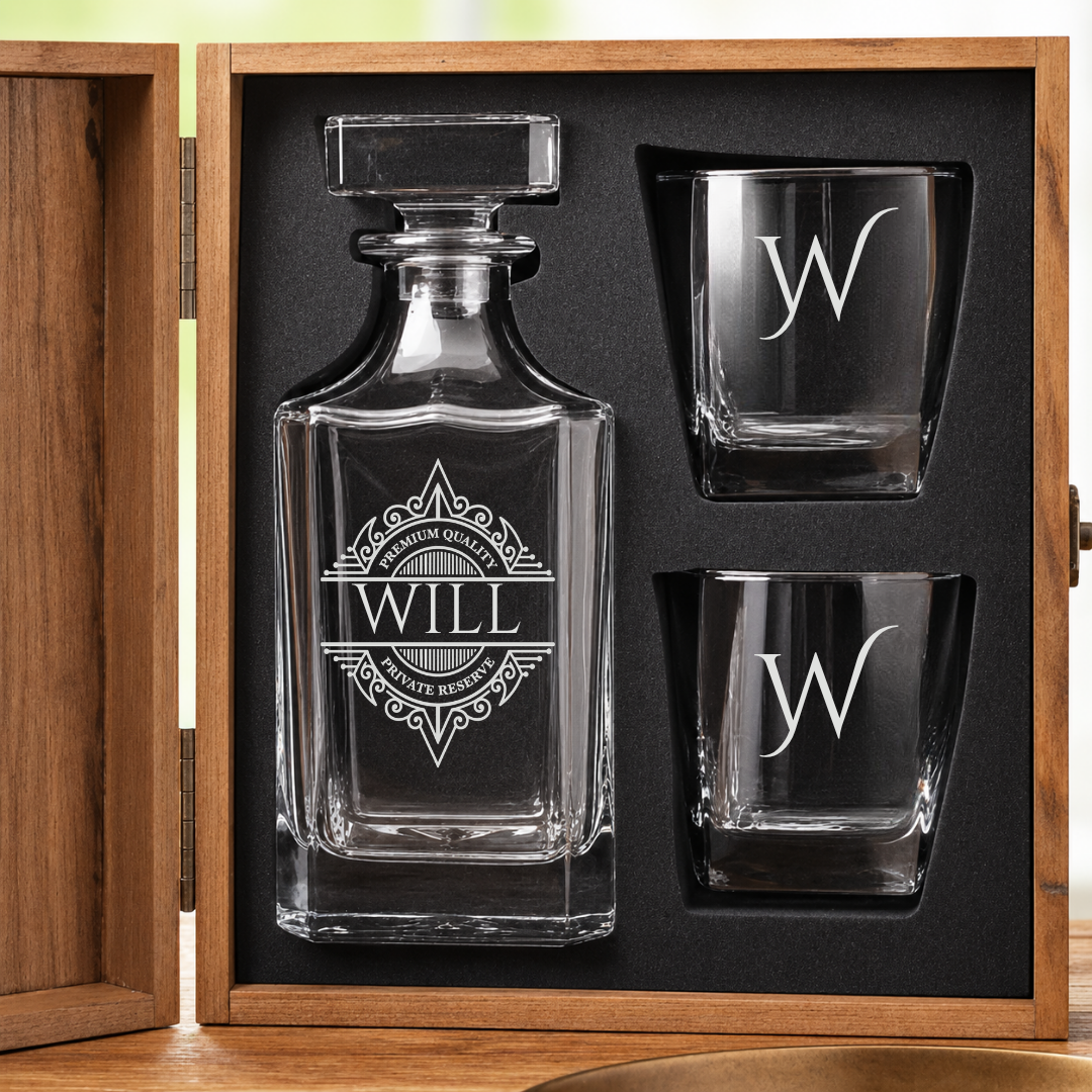 Personalized Whiskey Decanter Set for Son