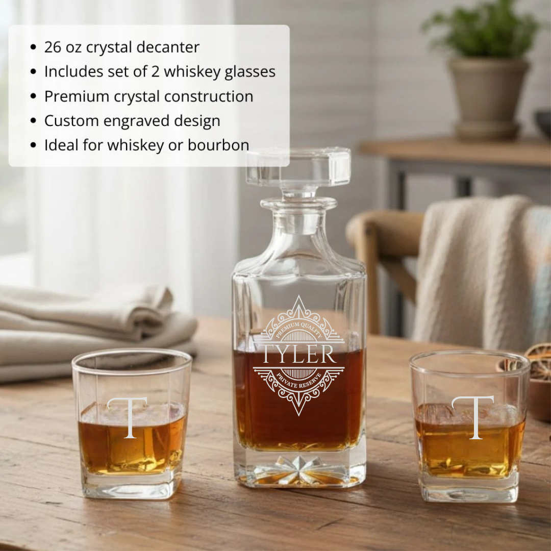 Personalized Whiskey Decanter Set for Son