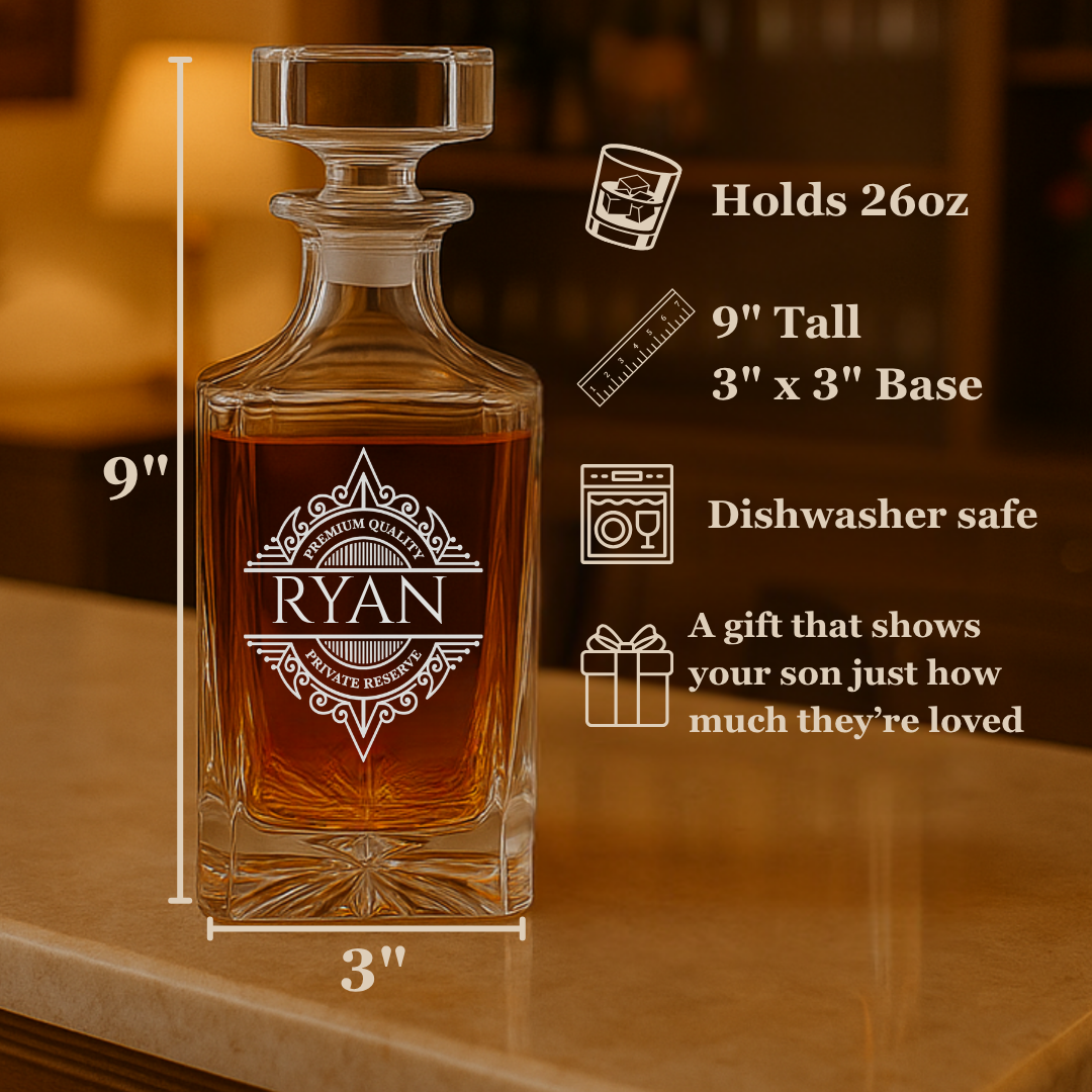 Personalized Whiskey Decanter Set for Son