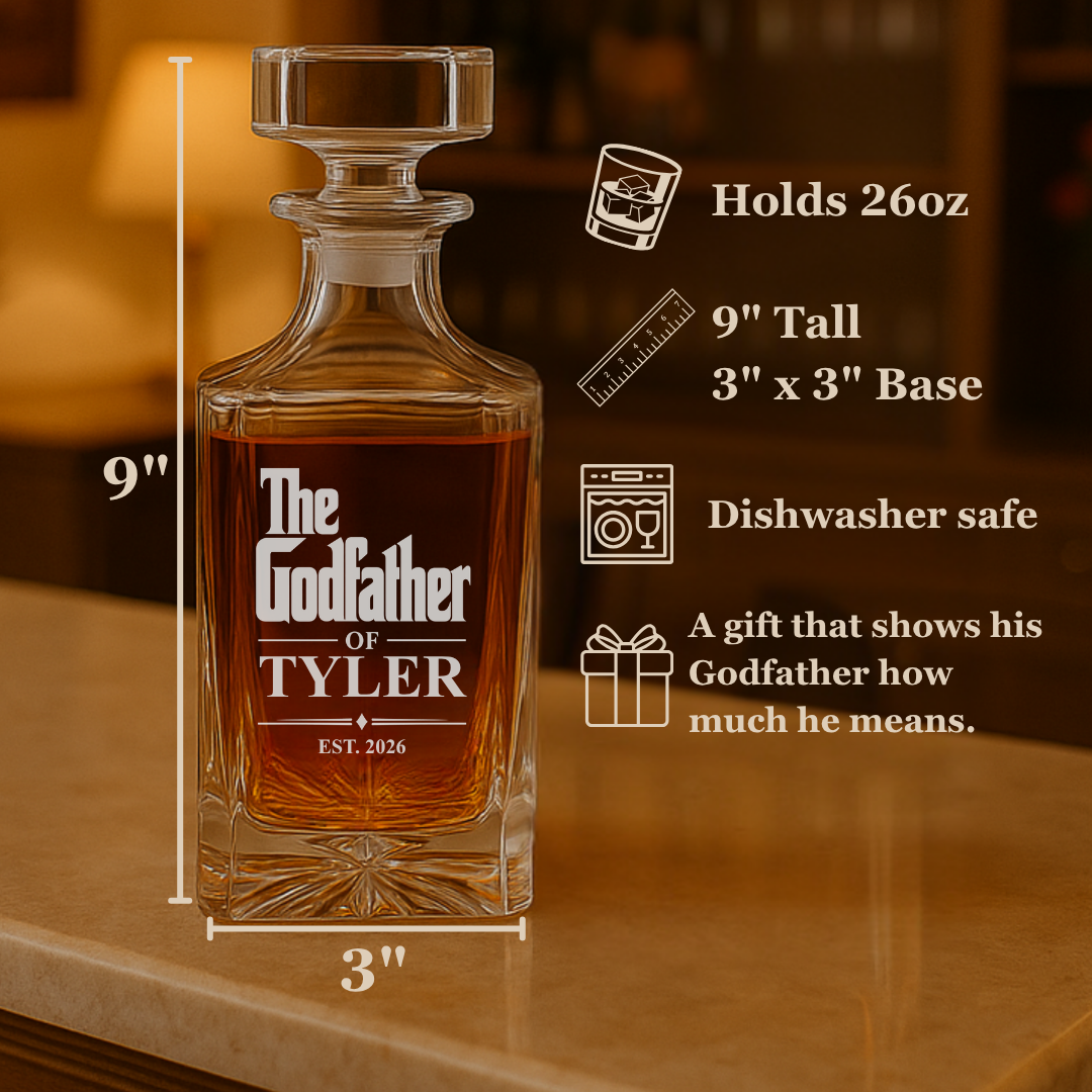 Personalized Godfather Whiskey Decanter Set