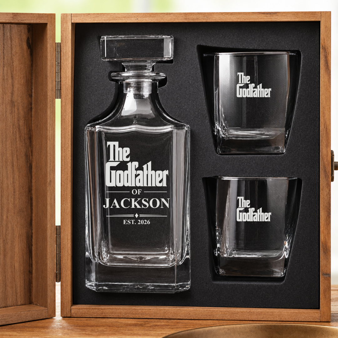 Personalized Godfather Whiskey Decanter Set