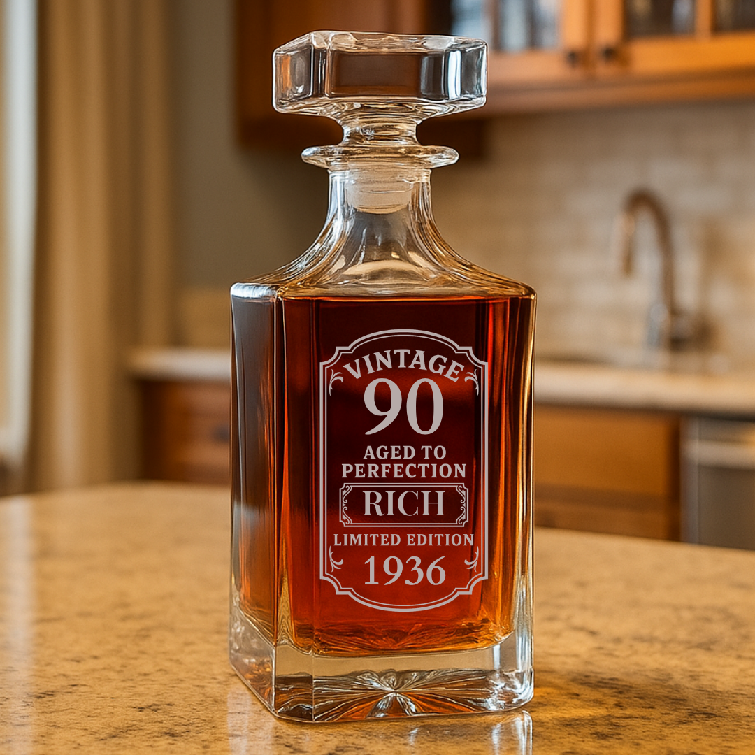 Vintage 90th Birthday Decanter