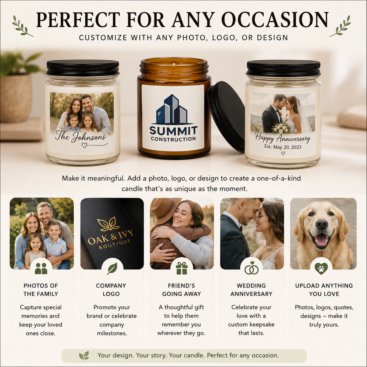 Custom Photo Scented Candle