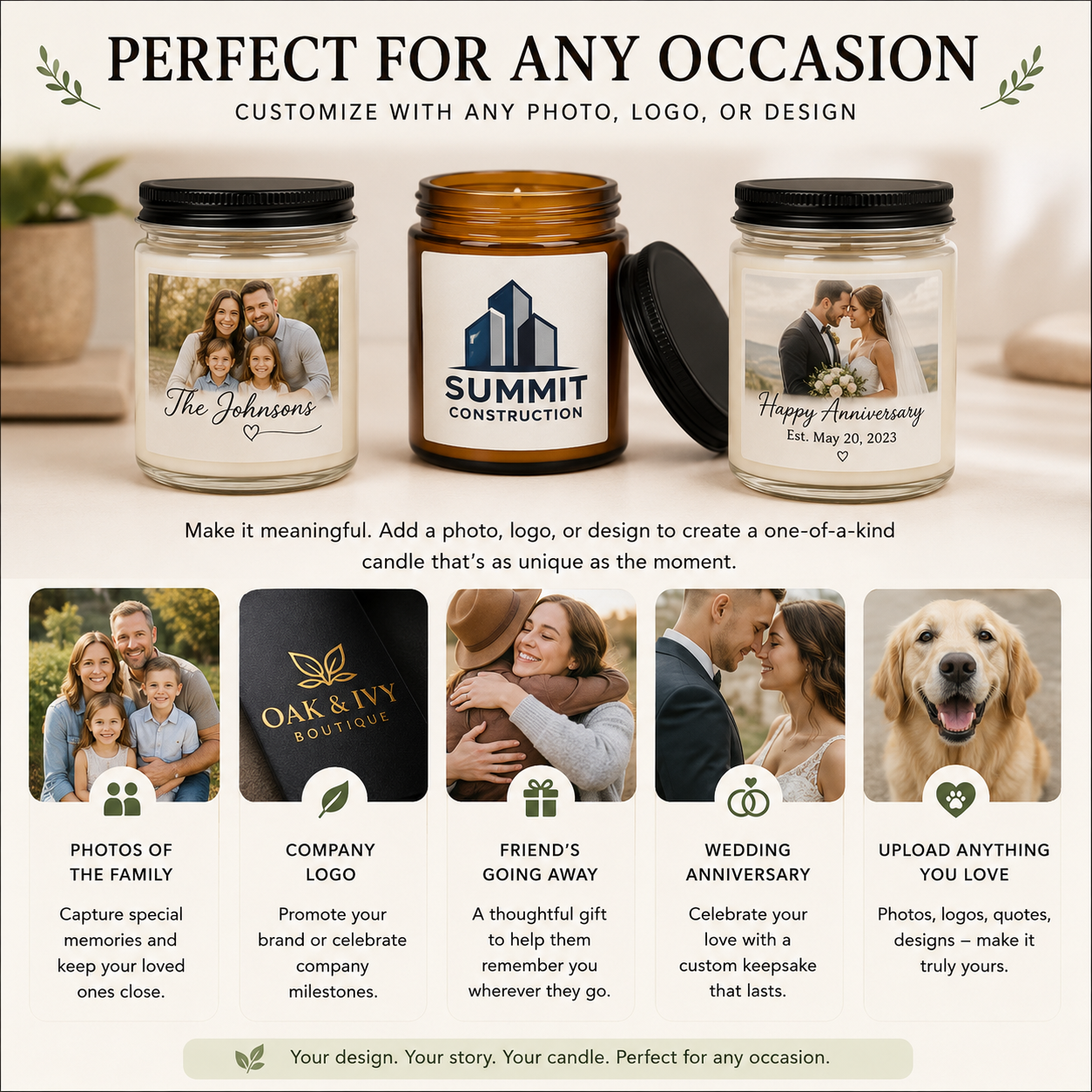 Custom Photo Scented Candle