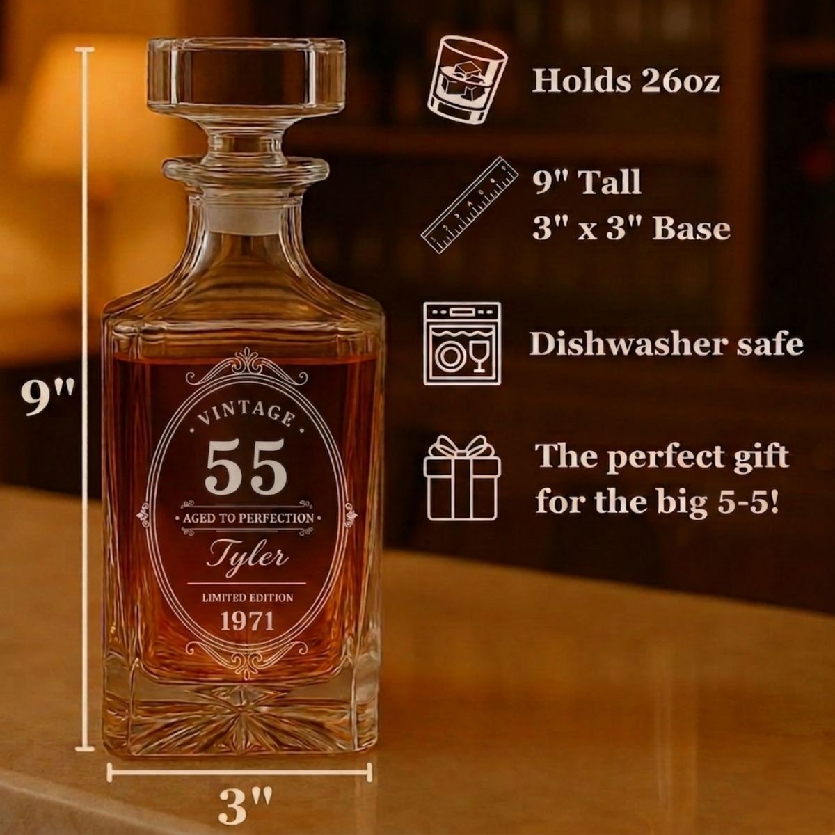 Vintage 55th Birthday Decanter