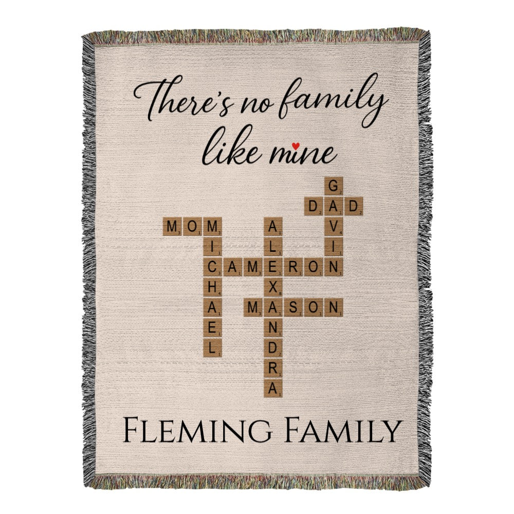 Family Crossword Puzzle Blanket
