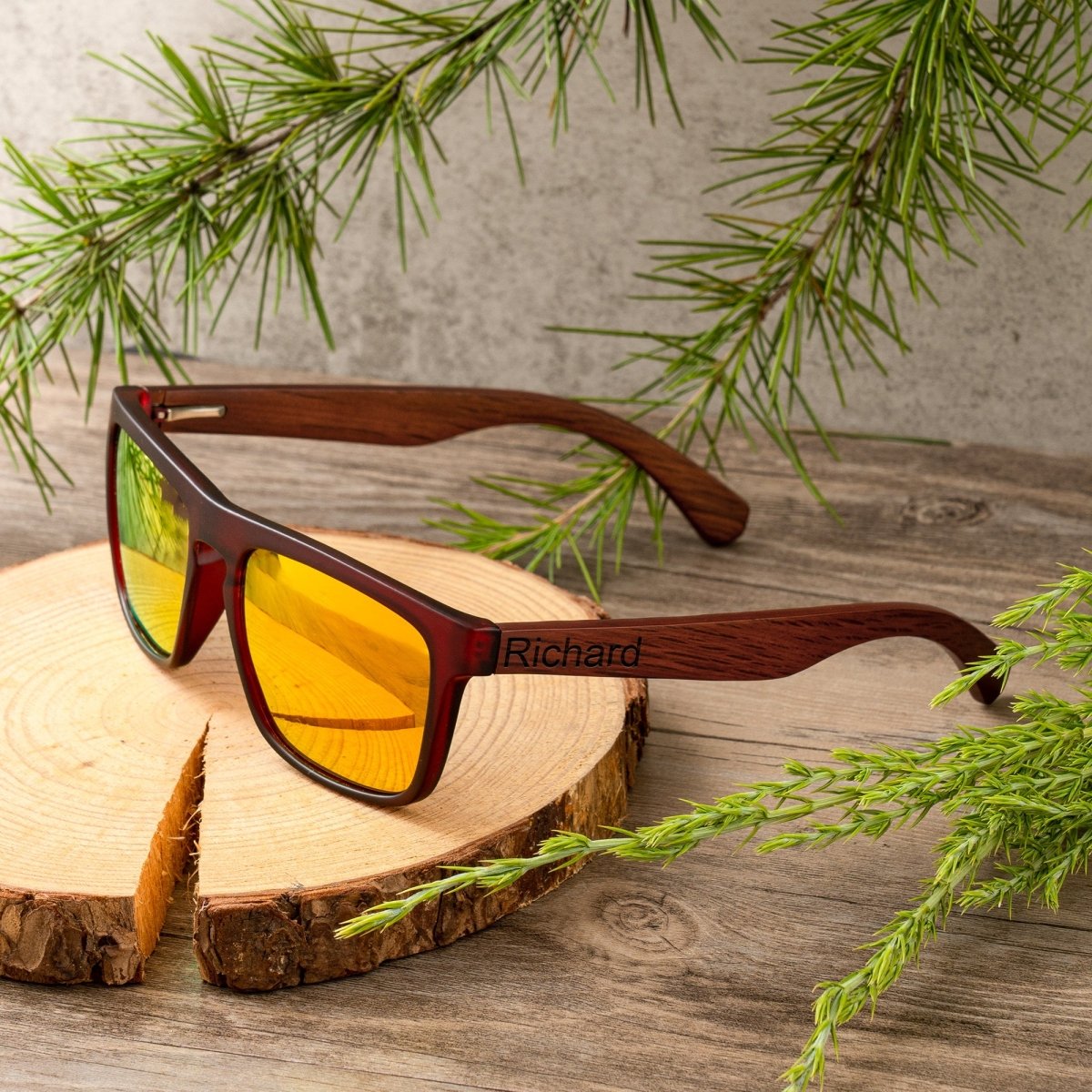 Unique Personalized Forest Wayfarers Customized Sunglasses Gifts for Men by Groovy Guy