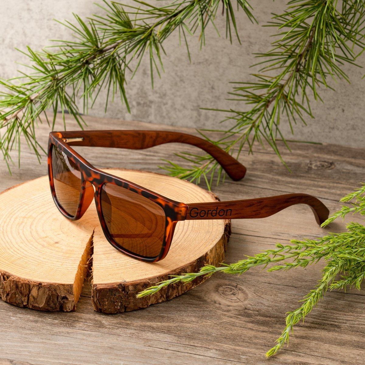 Unique Personalized Forest Wayfarers Customized Sunglasses Gifts for Men by Groovy Guy