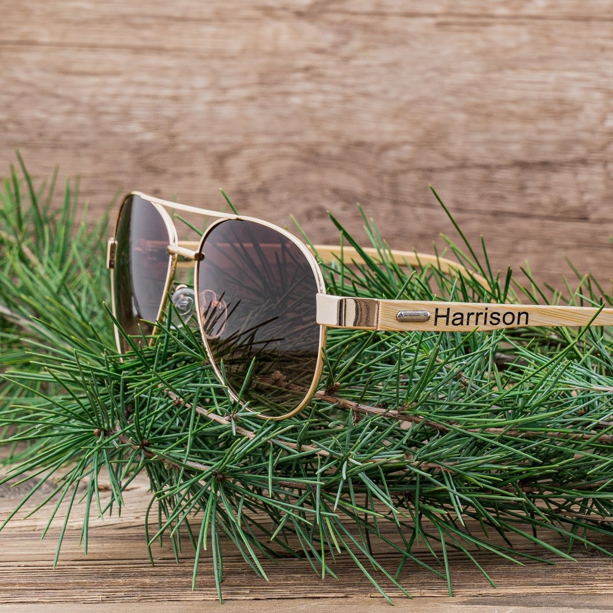 Unique Personalized UV Aviators Customized Sunglasses Gifts for Men by Groovy Guy