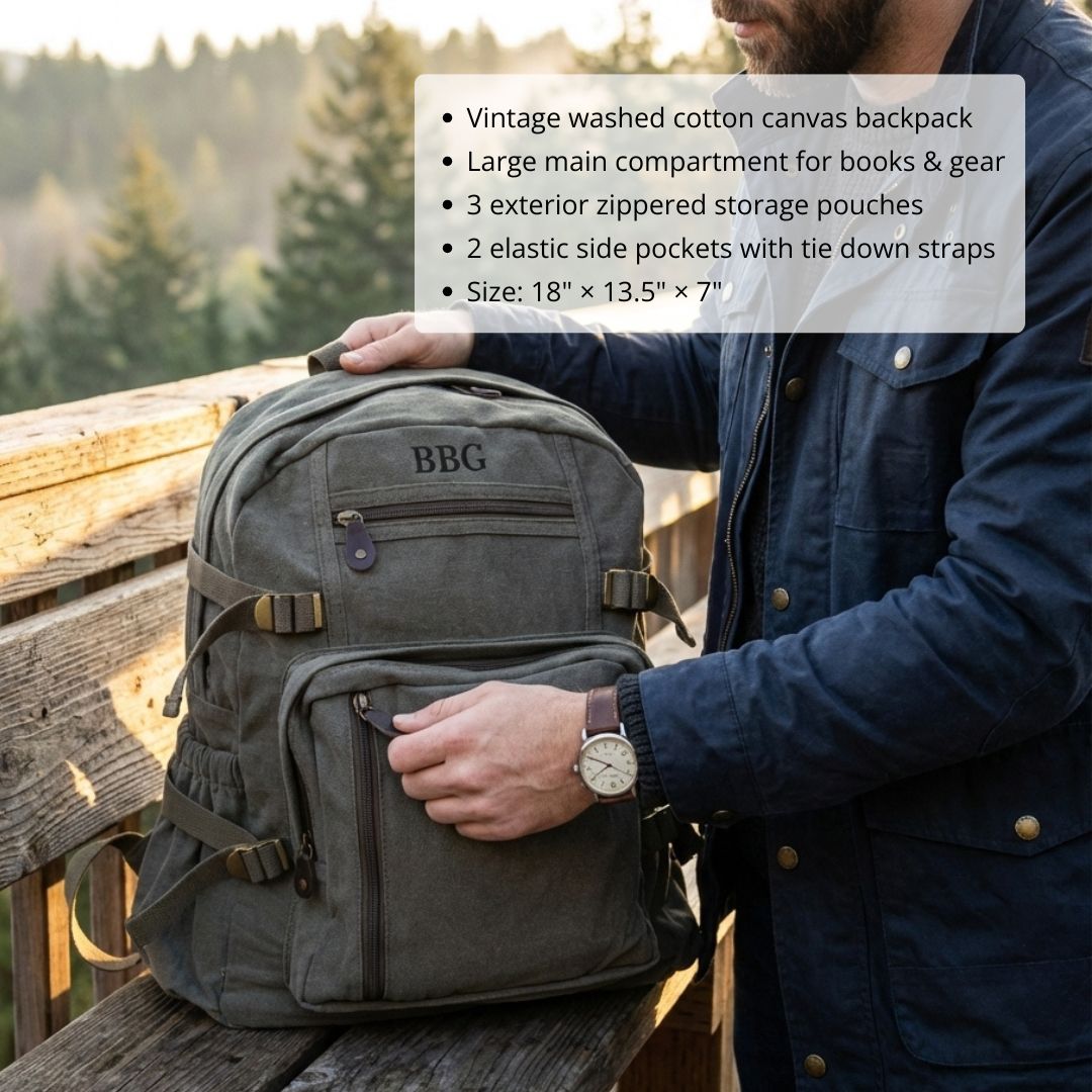 Voyager Personalized Canvas Backpack
