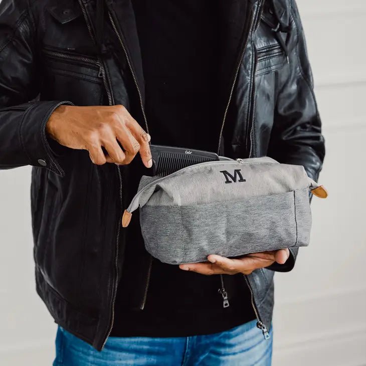 Unique Personalized Monogrammed Slate Dopp Kit Customized Dopp Kit Gifts for Men by Groovy Guy