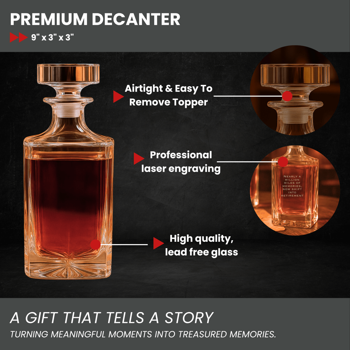 Unique Personalized EMS Retirement Decanter Customized Decanter Set Gifts for Men by Groovy Guy
