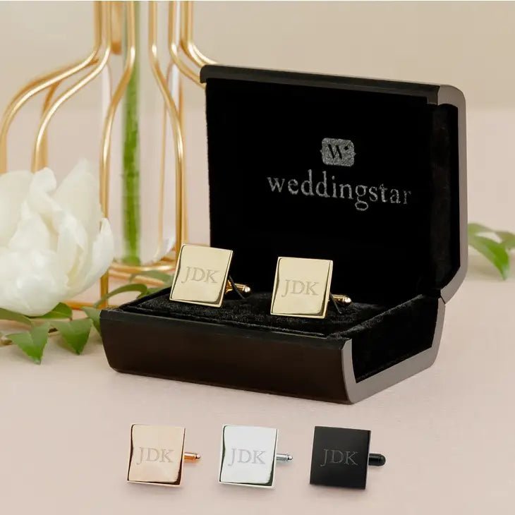 Unique Personalized Metallic Cufflinks Set Customized Cufflinks Gifts for Men by Groovy Guy