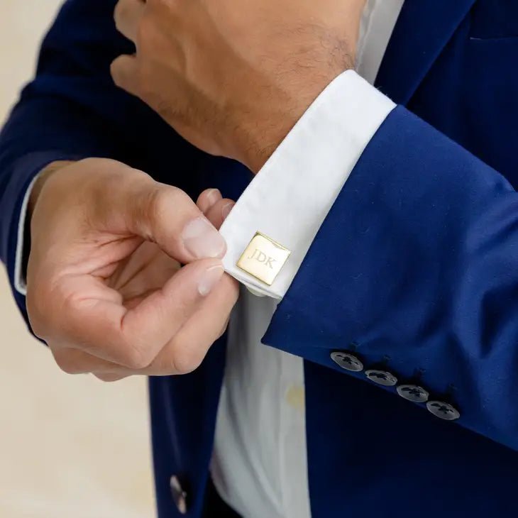 Unique Personalized Metallic Cufflinks Set Customized Cufflinks Gifts for Men by Groovy Guy