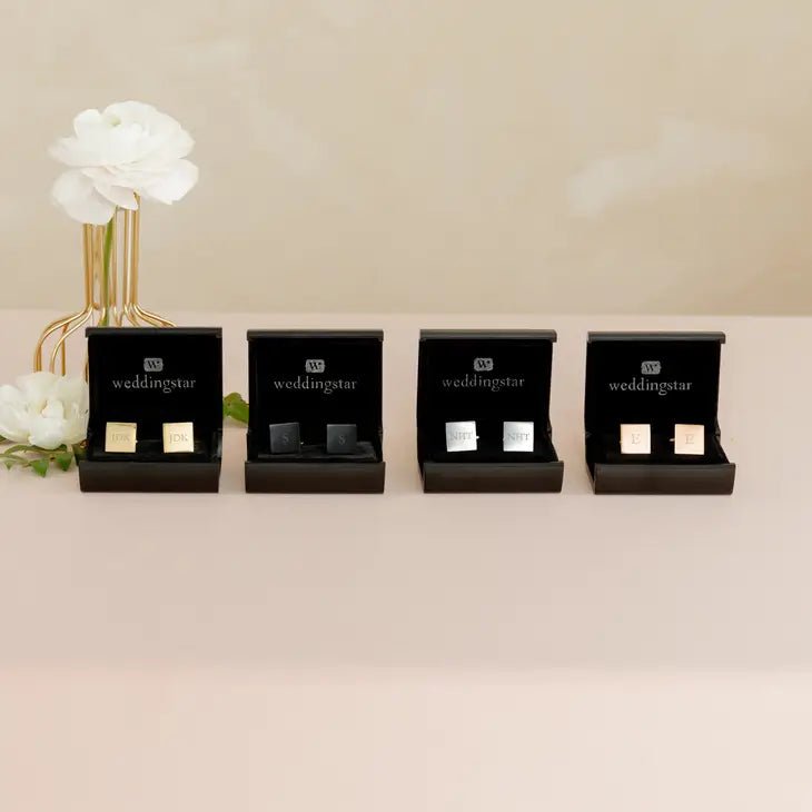 Unique Personalized Metallic Cufflinks Set Customized Cufflinks Gifts for Men by Groovy Guy