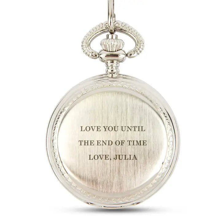 Gold Frame Gunmetal Pocket Watch ON Sale Today by Groovy Guy Gifts