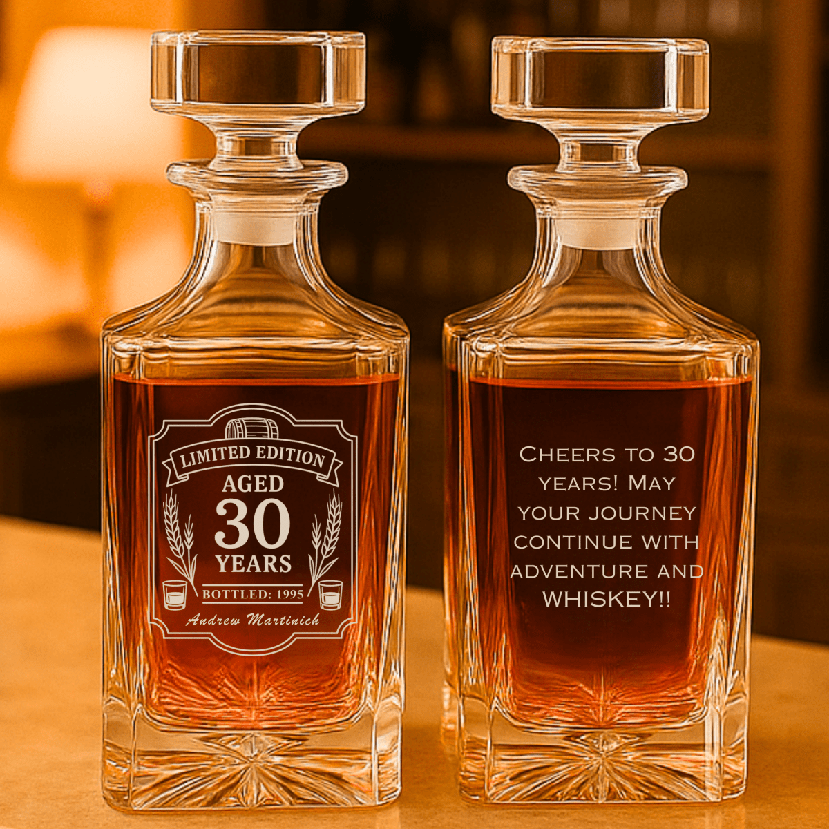 Unique Personalized 30th Birthday Decanter Customized Decanter Gifts for Men by Groovy Guy