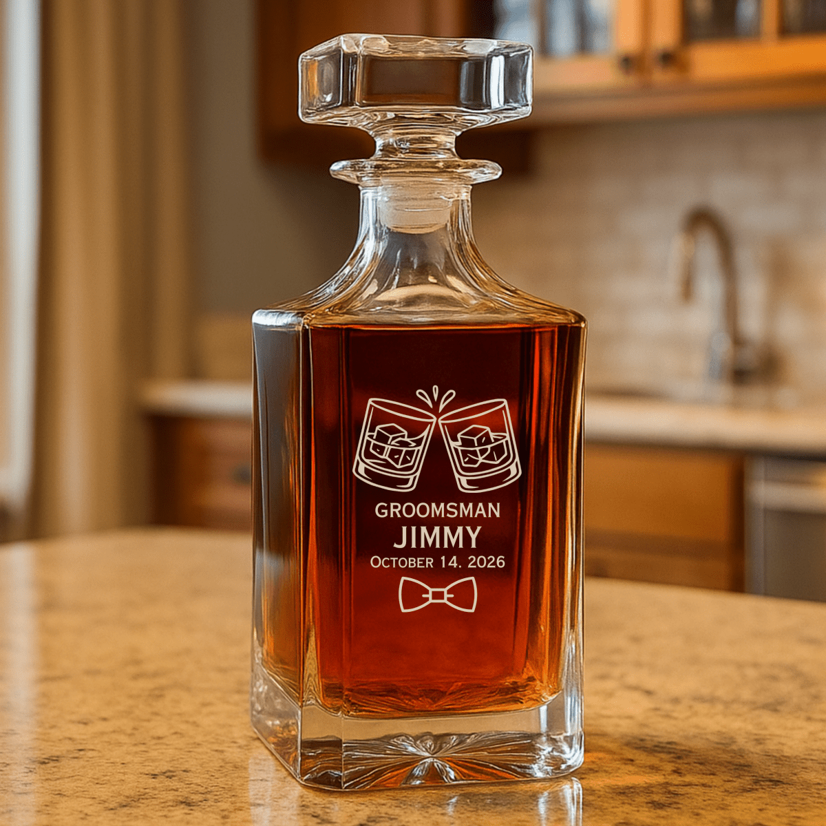Unique Personalized Groomsmen Proposal Decanter Customized Groomsman Gifts Gifts for Men by Groovy Guy