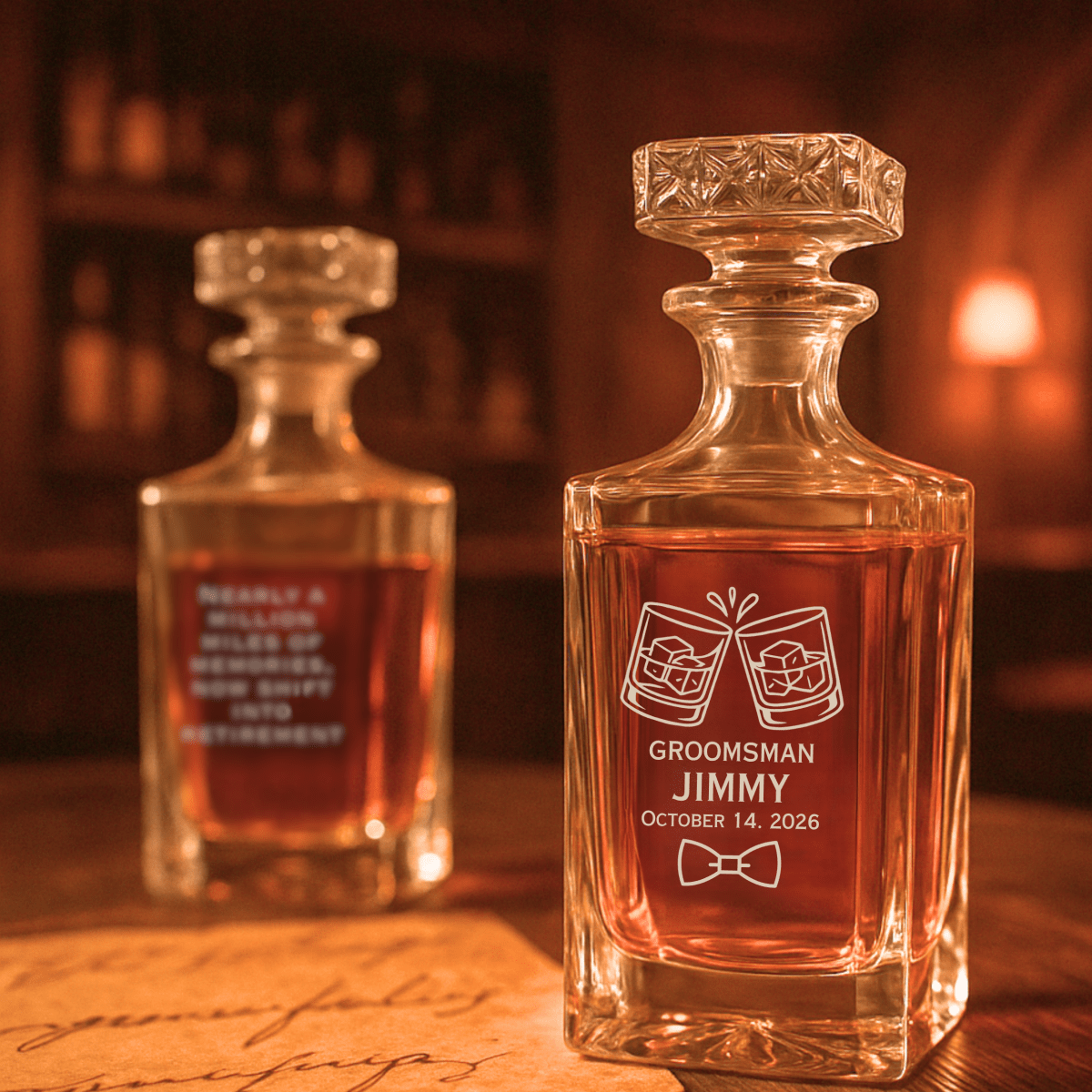 Unique Personalized Groomsmen Proposal Decanter Customized Groomsman Gifts Gifts for Men by Groovy Guy