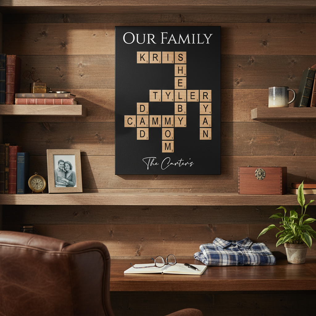 Personalized Family Crossword Wall Art