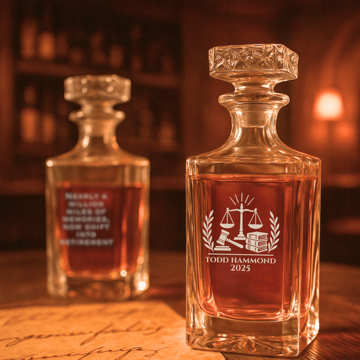 Unique Personalized Law School Graduation Decanter Customized graduation gifts for him Gifts for Men by Groovy Guy
