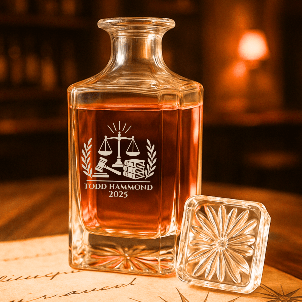 Unique Personalized Law School Graduation Decanter Customized graduation gifts for him Gifts for Men by Groovy Guy