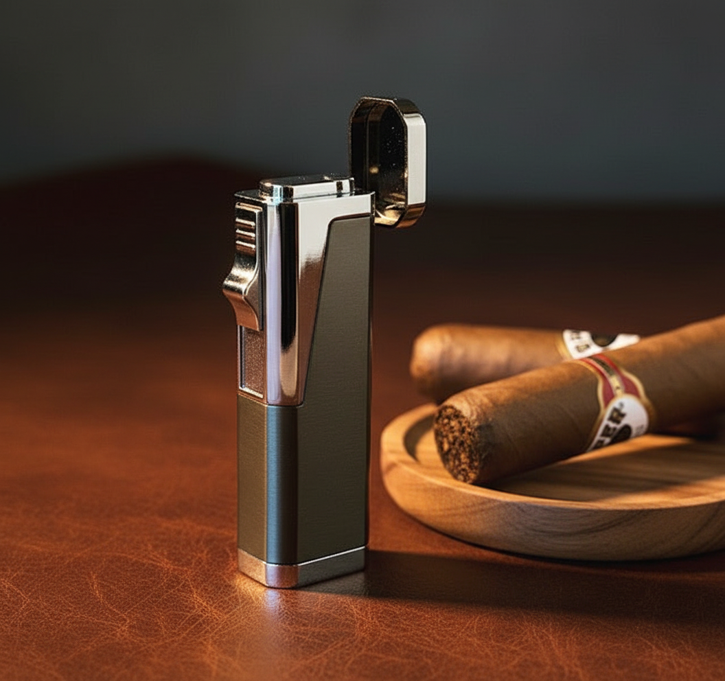 Cigar Torch Lighter with Built-In Cutter