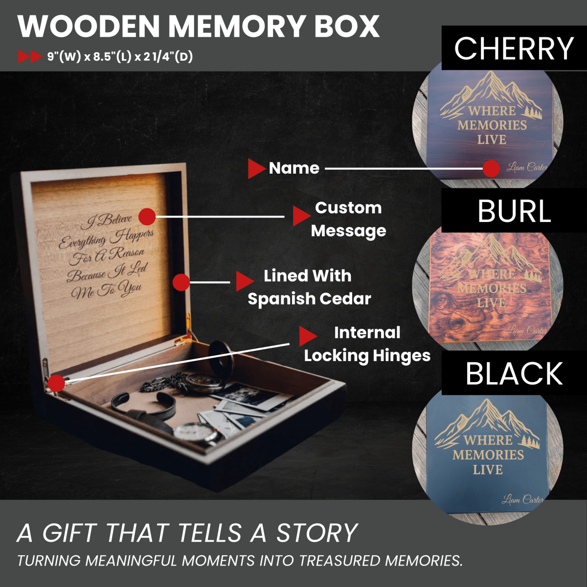 Unique Personalized Moments to Remember Box Customized Gifts for Men by Groovy Guy