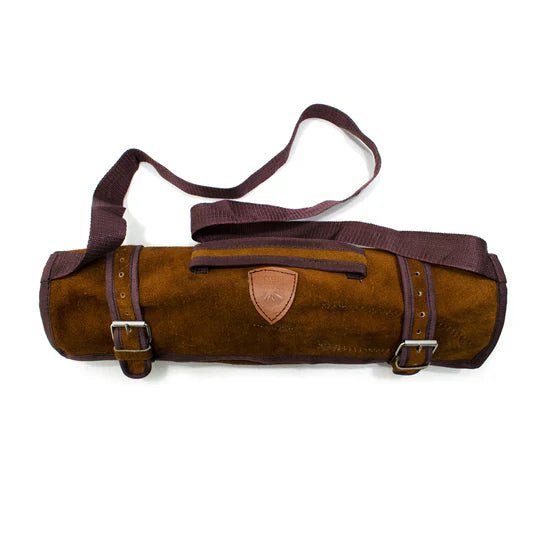 Unique Personalized 4 - Piece Damascus & Wood Grip Knife Set with Leather Carry Bag Customized Damascus Knife Gifts for Men by Groovy Guy