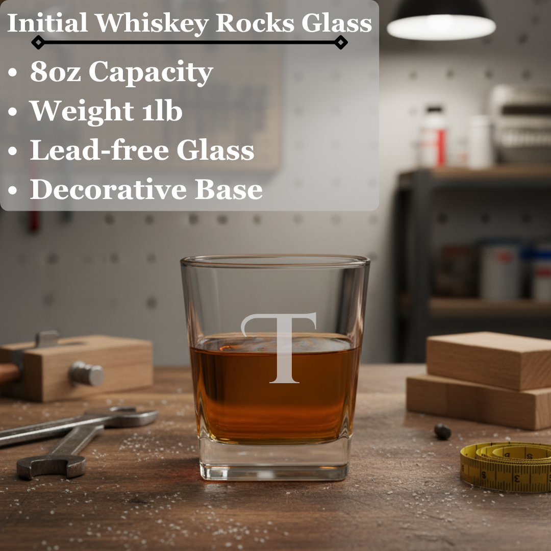 Initial Whiskey Glass