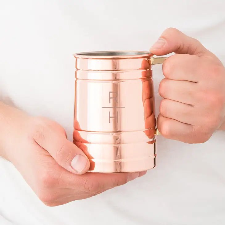 Unique Personalized Copper Moscow Mule Stein Customized Bar Gifts for Men by Groovy Guy