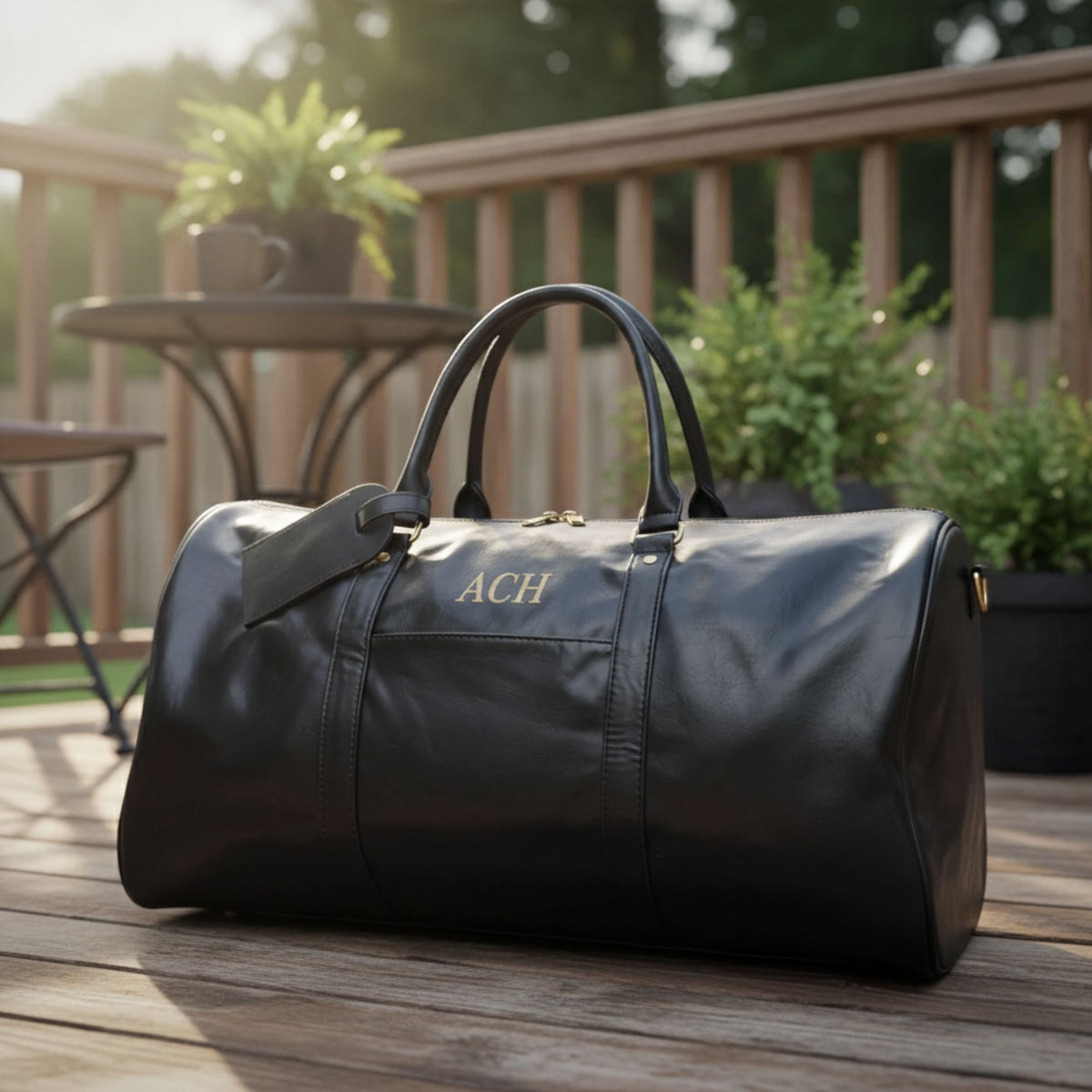 Personalized Vegan Leather Duffle Bag