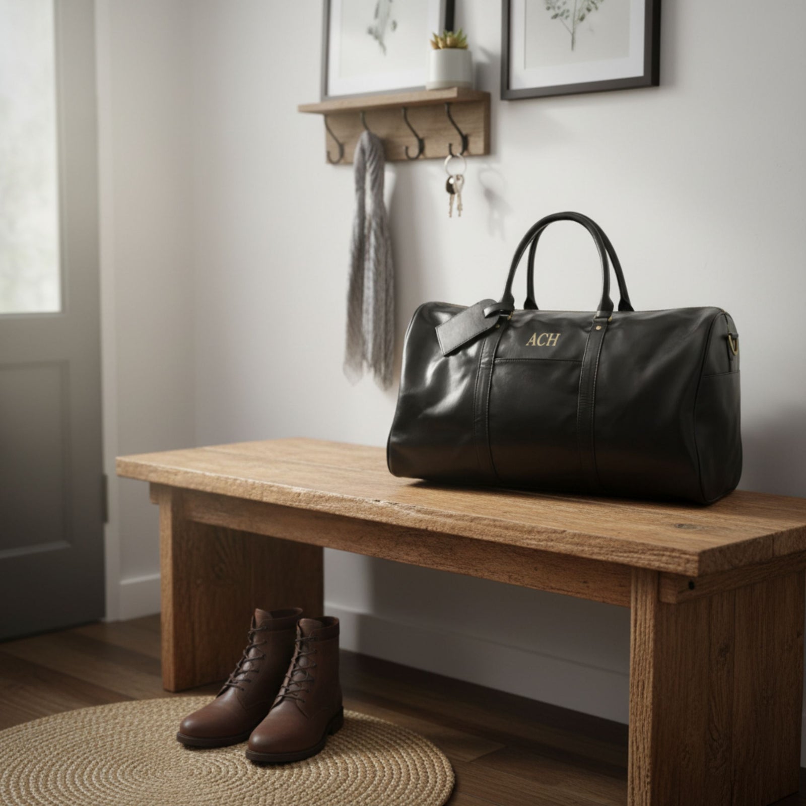 Personalized Vegan Leather Duffle Bag