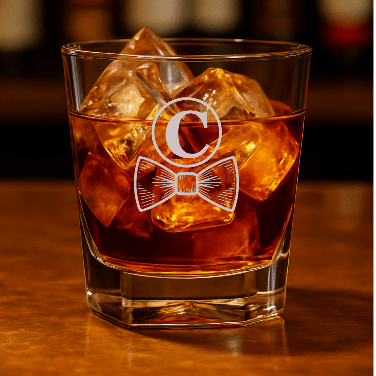 Unique Personalized Wedding Party Bowtie Whiskey Glass Customized Whiskey Glass Gifts for Men by Groovy Guy