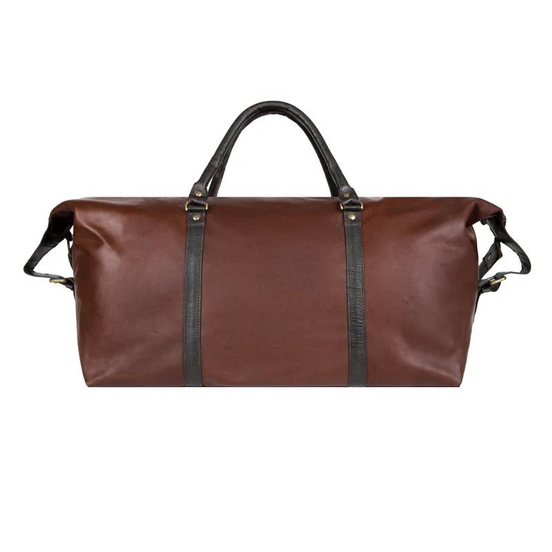 Unique Personalized Two - Tone Leather Duffle Customized Duffel Bags Gifts for Men by Groovy Guy