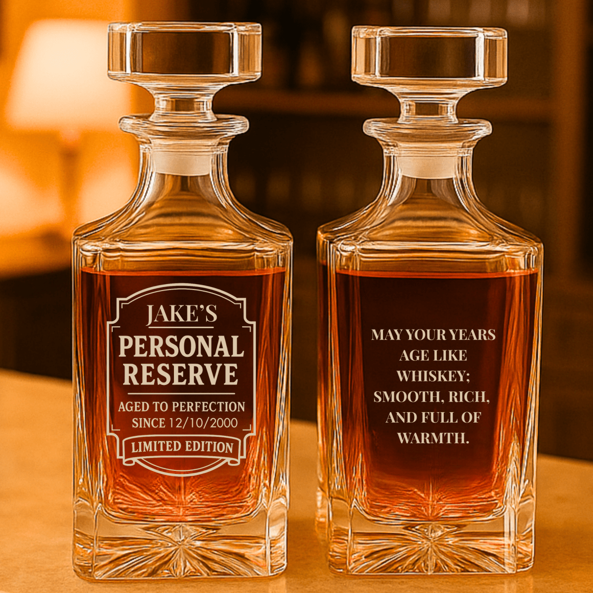 Personalized 25th Birthday Whiskey Decanter with Custom Engraving