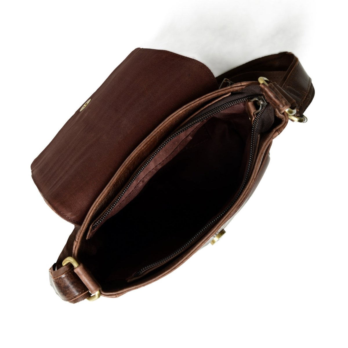 Unique Personalized Brown Leather Crossbody Bag Customized Gifts for Men by Groovy Guy