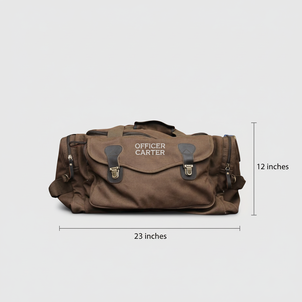 Embroidered Police Duffle Bag