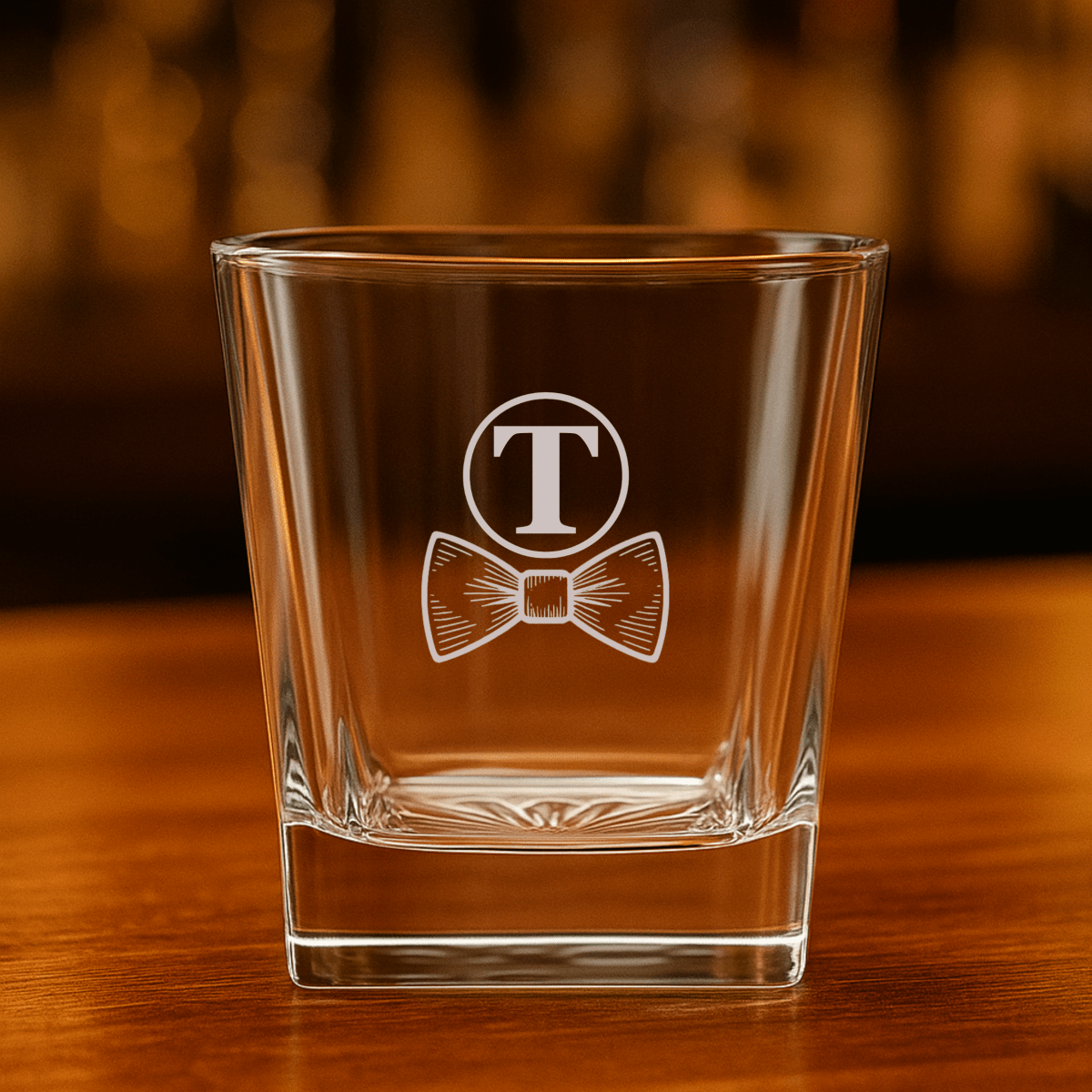 Unique Personalized Wedding Party Bowtie Whiskey Glass Customized Whiskey Glass Gifts for Men by Groovy Guy