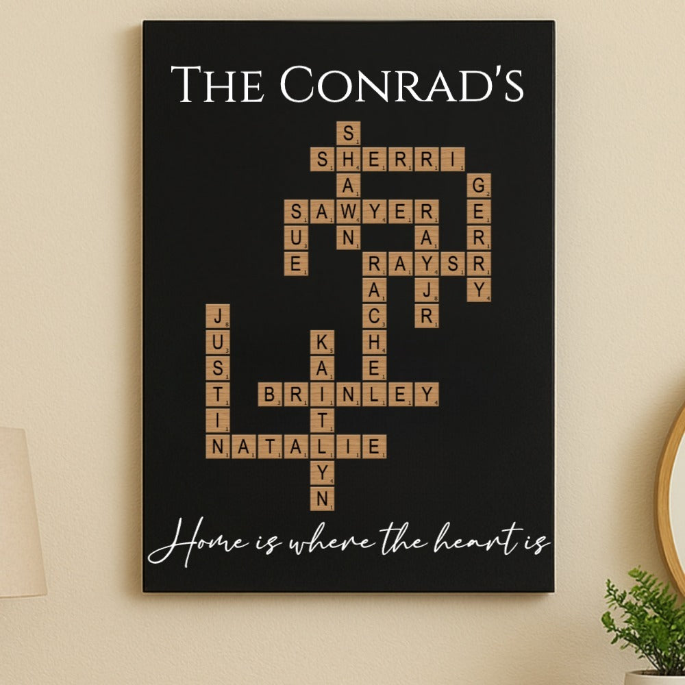 Our Family Crossword Puzzle Sign