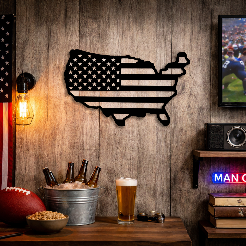 Metal Military Man Cave Sign