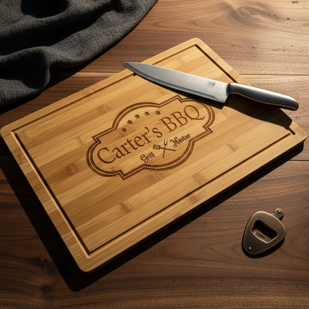 Grill Master Personalized Bamboo Cutting Board