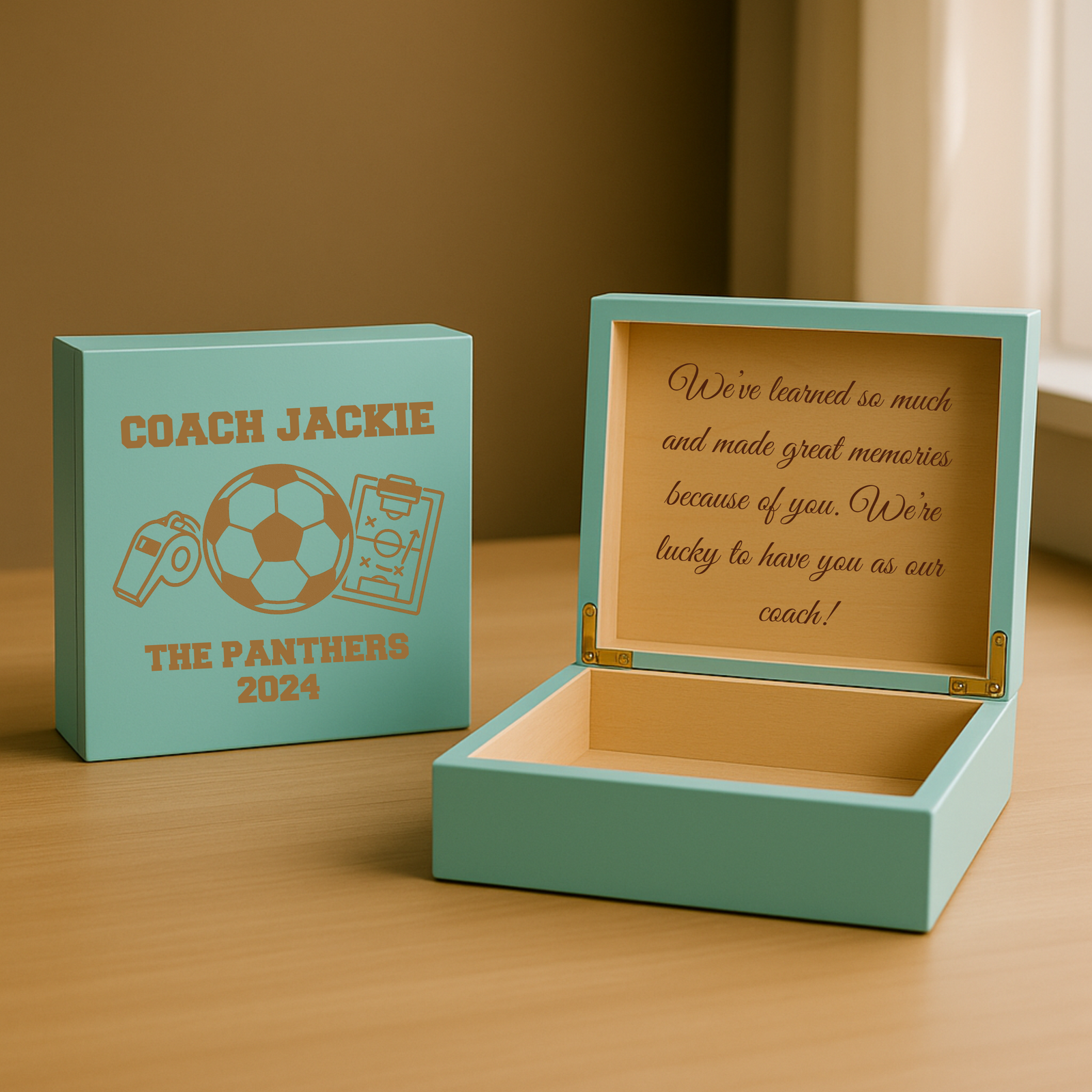 Her Soccer Coach Memory Box