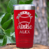 Red Baseball Tumbler With Addicted To The Diamond Design
